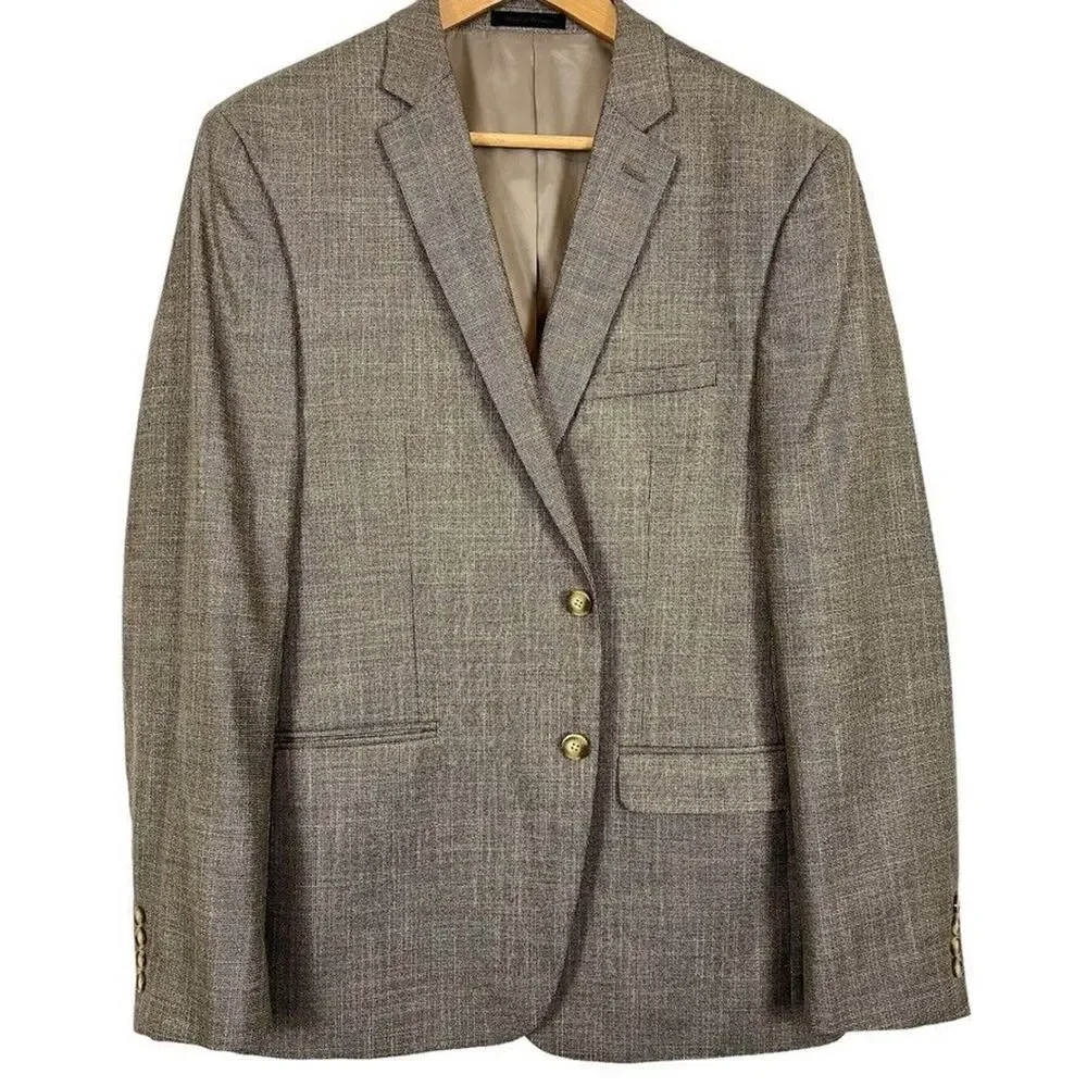 Van Heusen Flex Slim Fit Mens Suit Jacket Blazer Lined Stretch Beige Black 44R